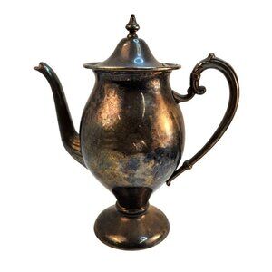 Antique Teapot Signed Lehman Brothers Silver Over Copper Plated Beautiful Pateni